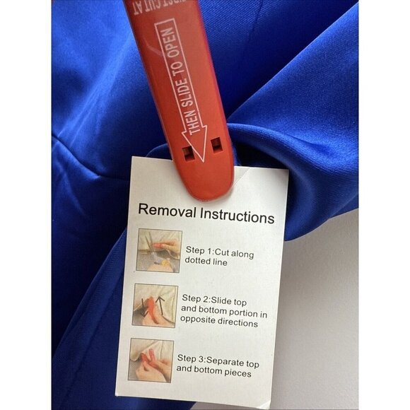 Mac Duggal Size 12 Blue 55691 Rhinestone Strap Satin Mini Cocktail Dress New - Picture 6 of 10